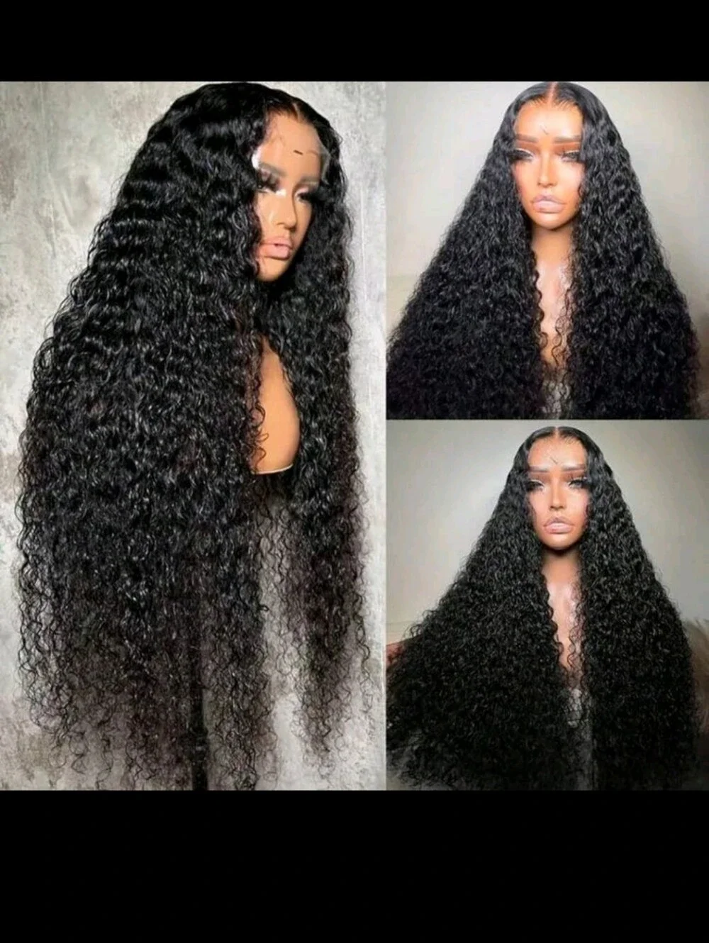 Black Curly Lace Front Wig – Natural Deep Wave Hair 22 INCHES